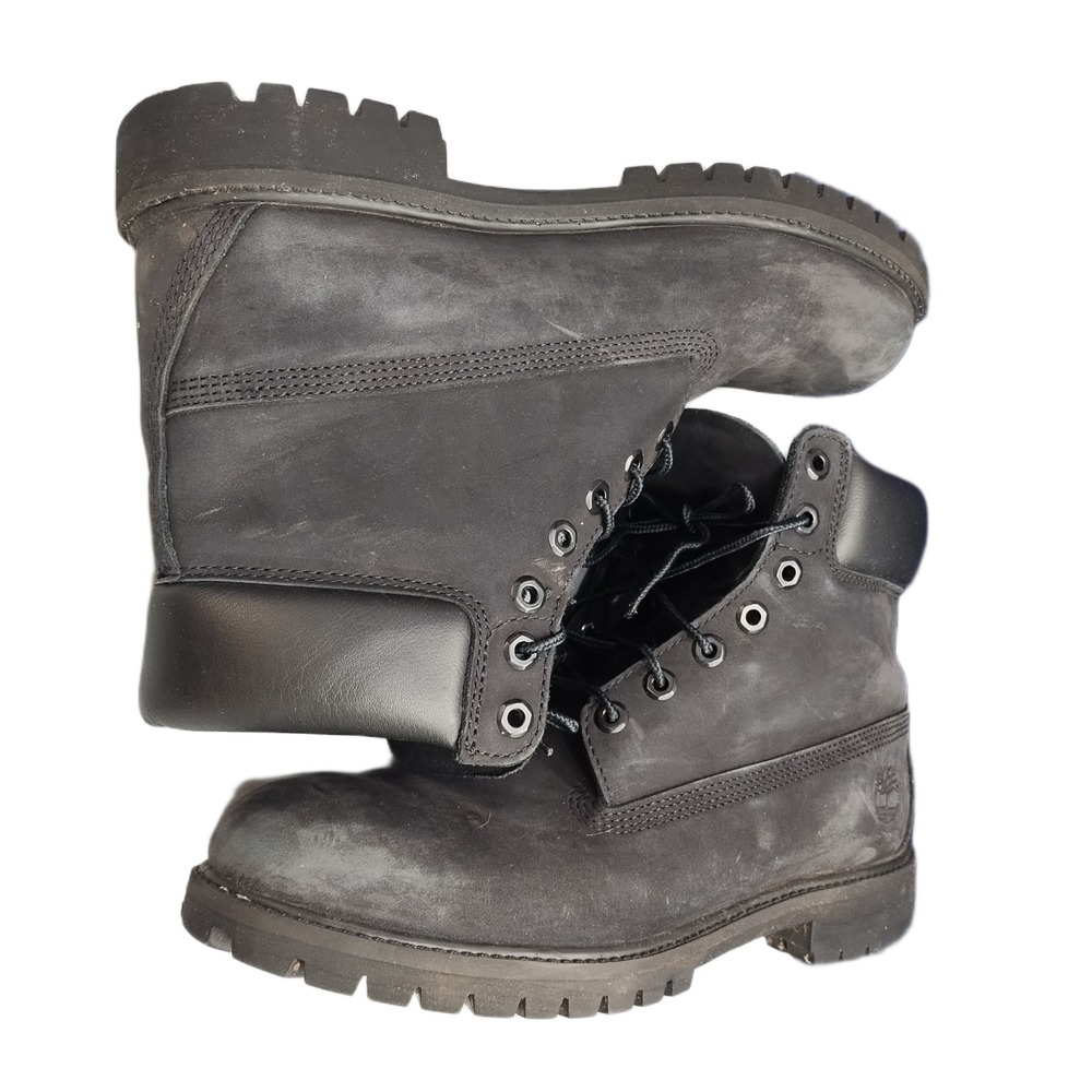 Timberland 6-inch Premium Boots Mens US 10.5M Black Genuine Leather Waterproof
